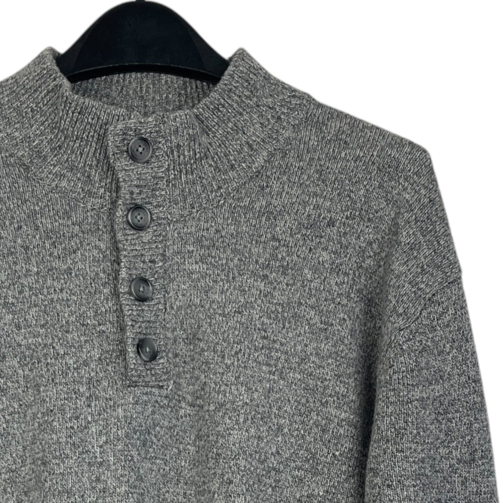 Jos A Bank Executive Collection Mens XXL Gray Wool Mock Neck Button Sweater